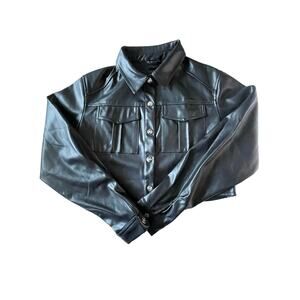 Jennifer Lopez, Size 11, Faux Leather Cropped Jacket